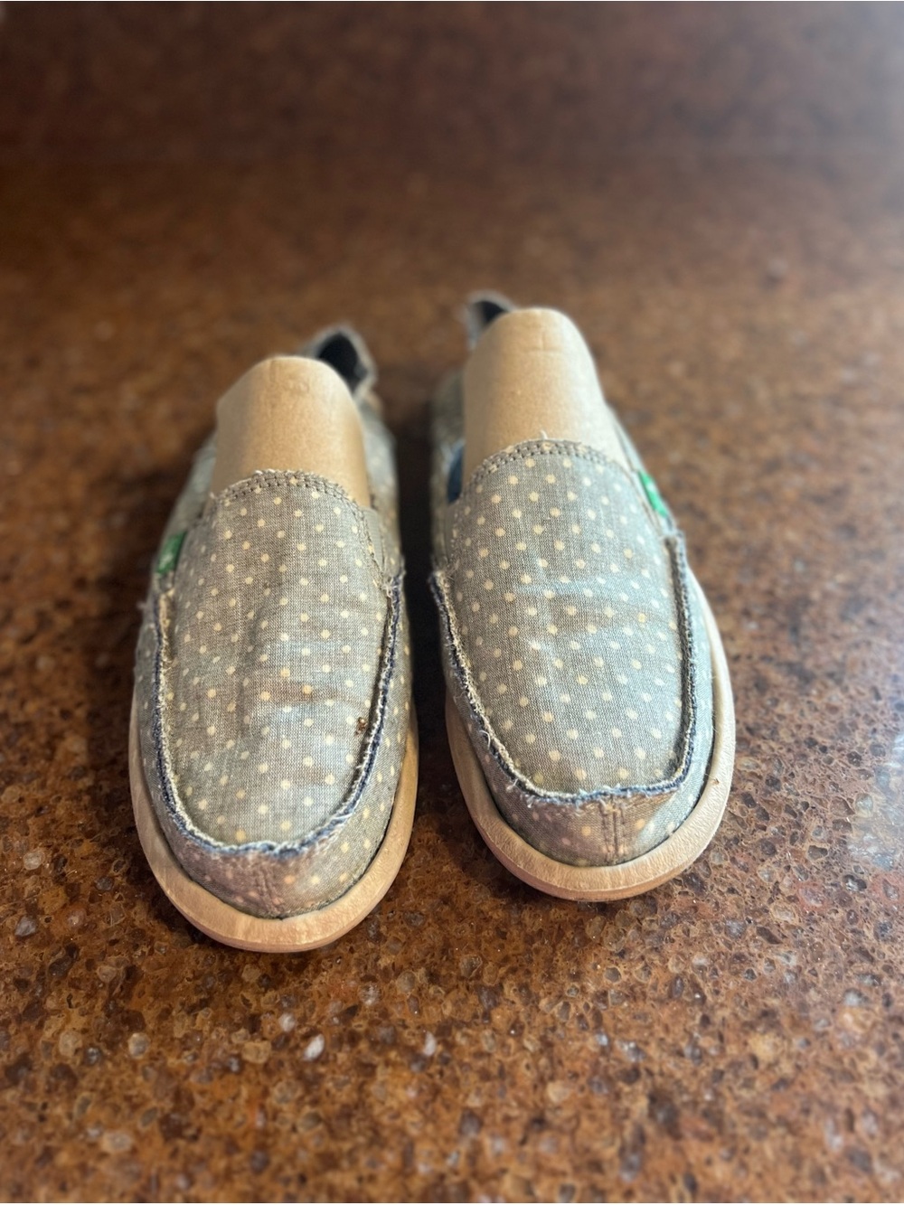 Sanuk Light Blue Polka Dot Slip-On Espadrilles